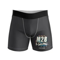 Thumbnail for PZL M28-05 Skytruck - Men Boxers - Cartoon + Name - Black
