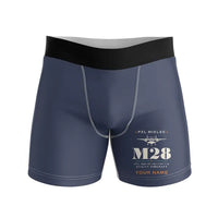 Thumbnail for PZL M28-05 Skytruck - Men Boxers - Heritage + Name - Navy Blue