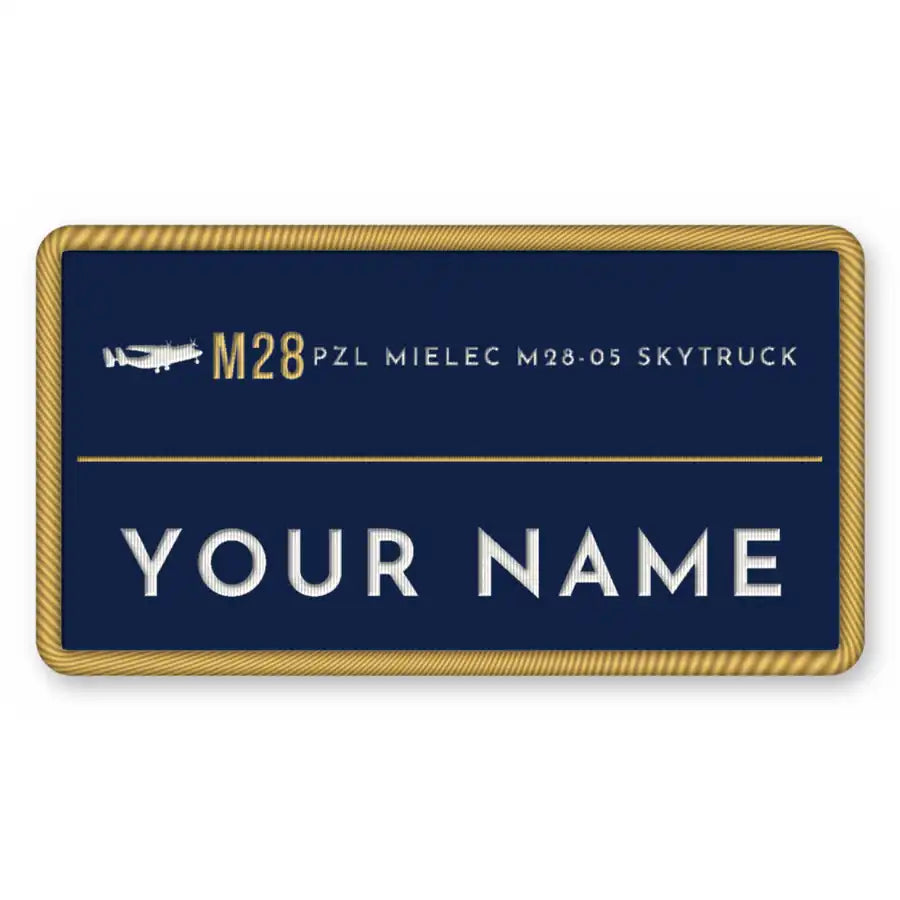 PZL M28-05 Skytruck Patches - Rectangle + Name - Navy Gold