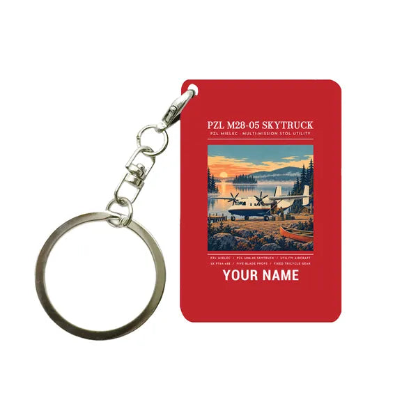 PZL M28-05 Skytruck - Poster + Name - Key Chain - Red