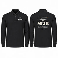 Thumbnail for PZL M28-05 Skytruck Premium Polo T-Shirts - Heritage - Long Sleeve - Black