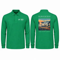 Thumbnail for PZL M28-05 Skytruck Premium Polo T-Shirts - Poster - Long Sleeve - Green