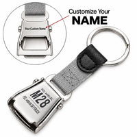 Thumbnail for PZL M28-05 Skytruck - Seat Belt Key Chain - Tag + Name - Gray