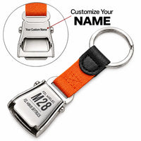 Thumbnail for PZL M28-05 Skytruck - Seat Belt Key Chain - Tag + Name - Orange