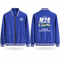 Thumbnail for PZL M28-05 Skytruck Stylish Jackets - Baseball Collar - Cartoon - Royal Blue