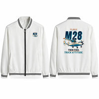 Thumbnail for PZL M28-05 Skytruck Stylish Jackets - Baseball Collar - Cartoon - White