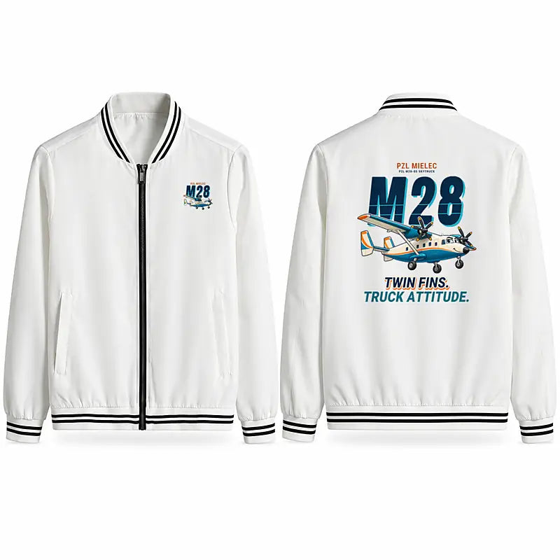 PZL M28-05 Skytruck Stylish Jackets - Baseball Collar - Cartoon - White