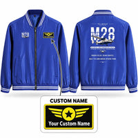 Thumbnail for PZL M28-05 Skytruck Stylish Jackets - Baseball Collar - Original + Name - Royal Blue