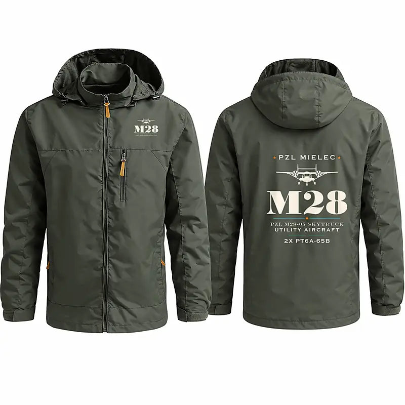 PZL M28-05 Skytruck Stylish Jackets - Hooded Windbreaker - Heritage - Olive Green