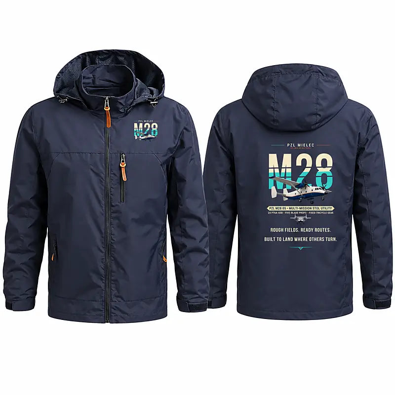PZL M28-05 Skytruck Stylish Jackets - Hooded Windbreaker - Original - Navy Blue
