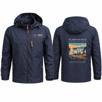 Thumbnail for PZL M28-05 Skytruck Stylish Jackets - Hooded Windbreaker - Poster - Navy Blue
