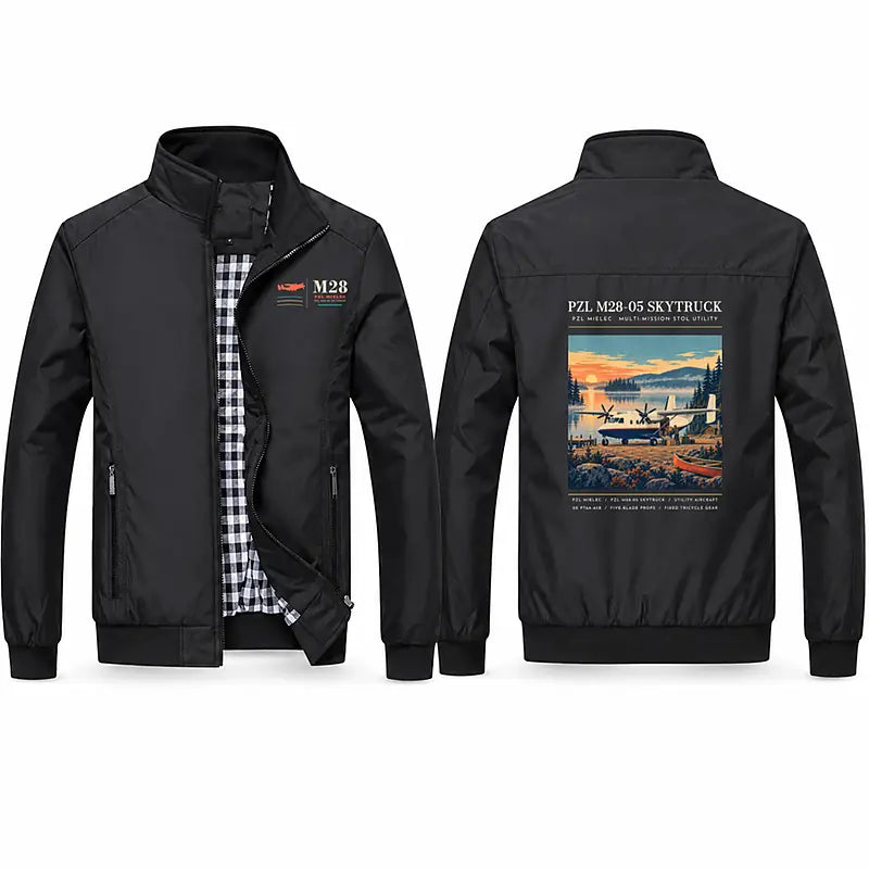 PZL M28-05 Skytruck Stylish Jackets - Stand Collar - Poster - Black