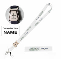Thumbnail for Palma de Mallorca City Series seat belt lanyard - white with name