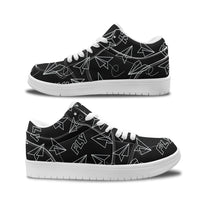 Thumbnail for Paper Airplane & Fly Black Designed Fashion Low Top Sneakers & Shoes