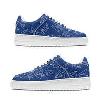 Thumbnail for Paper Airplane & Fly (Blue) Designed Low Top Sport Sneakers & Shoes