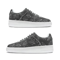 Thumbnail for Paper Airplane & Fly (Gray) Designed Low Top Sport Sneakers & Shoes