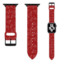 Thumbnail for Paper Airplane & Fly (Red) Designed Soft Silicone Apple Watch Bands