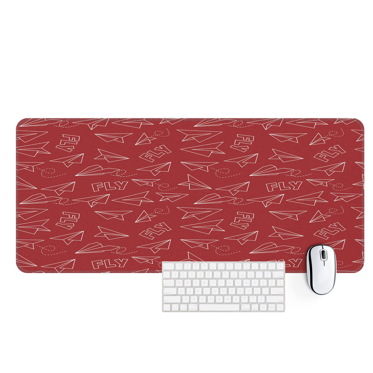 Paper Airplane & Fly (Red) Designed Desk Mats