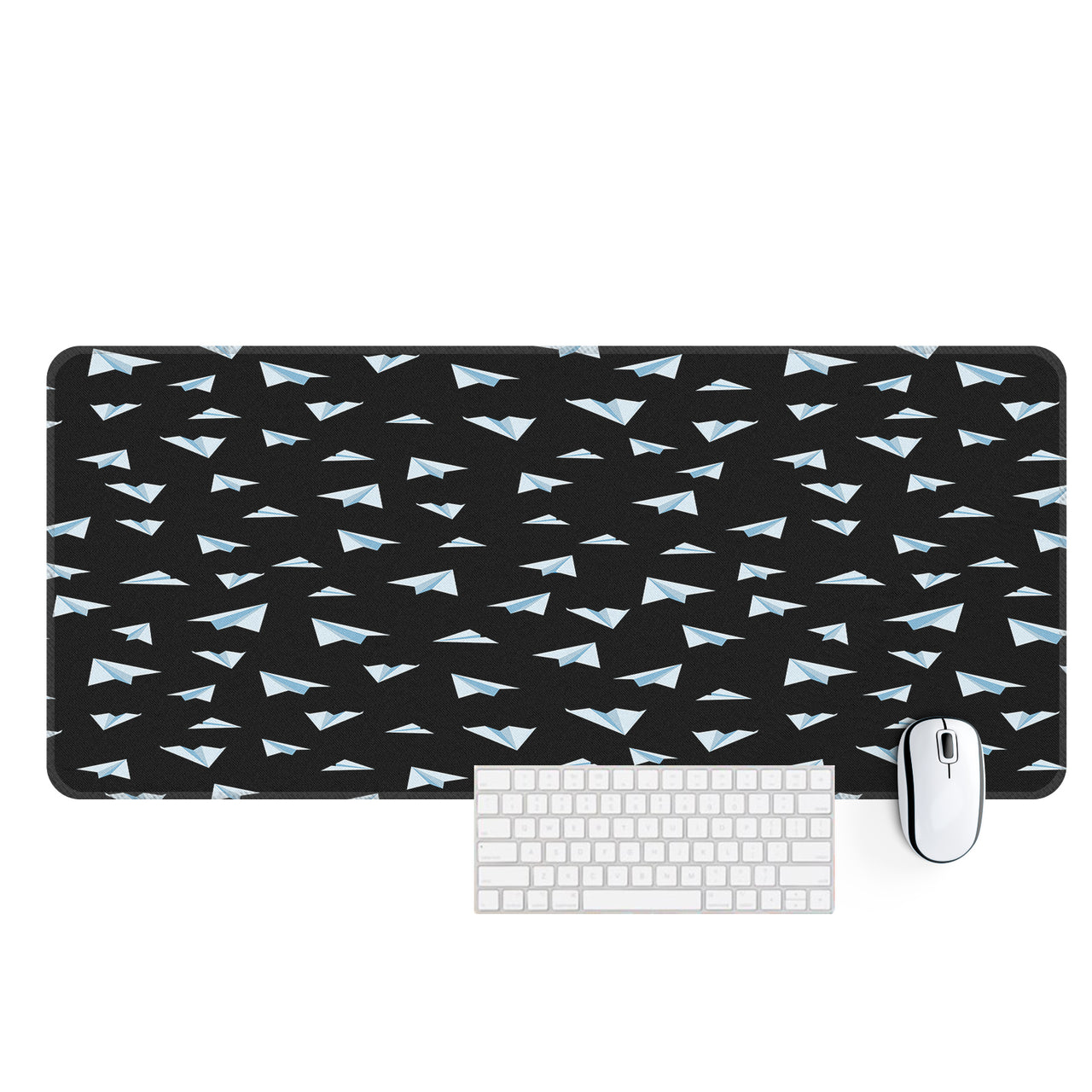 Paper Airplanes (Black) Designed Desk Mats