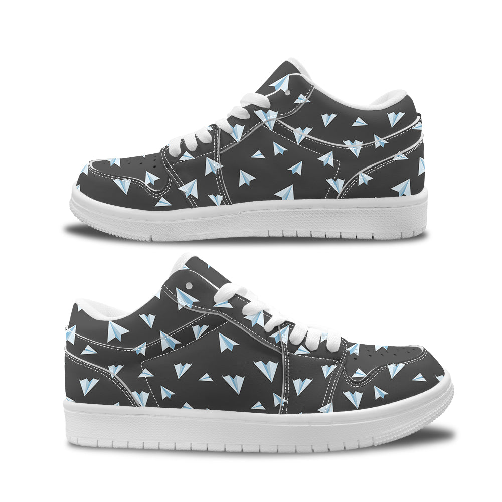 Paper Airplanes (Gray) Designed Fashion Low Top Sneakers & Shoes