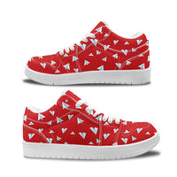 Thumbnail for Paper Airplanes (Red) Designed Fashion Low Top Sneakers & Shoes