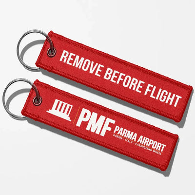 Parma Airport (PMF) Aviator Key Chains - Red - Remove Before Flight