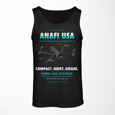 Parrot ANAFI USA design on black tank top
