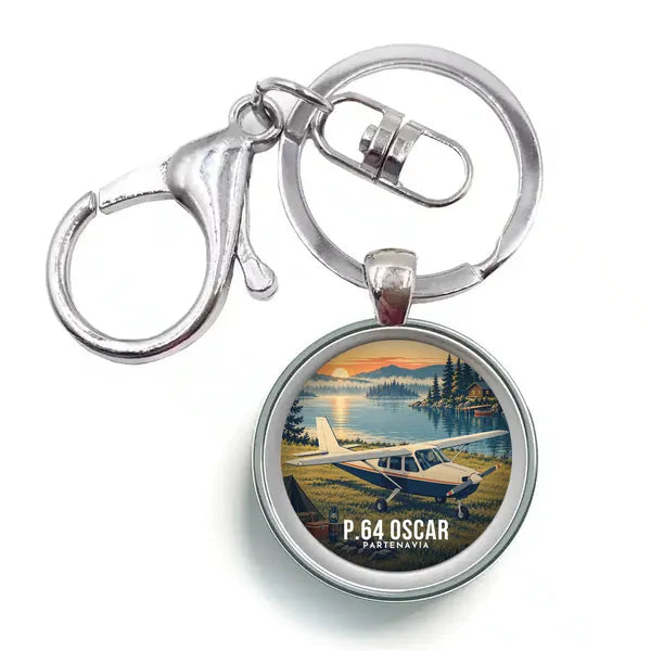 Partenavia P.64 Oscar - 3D - Circle Key Chain - Full Print