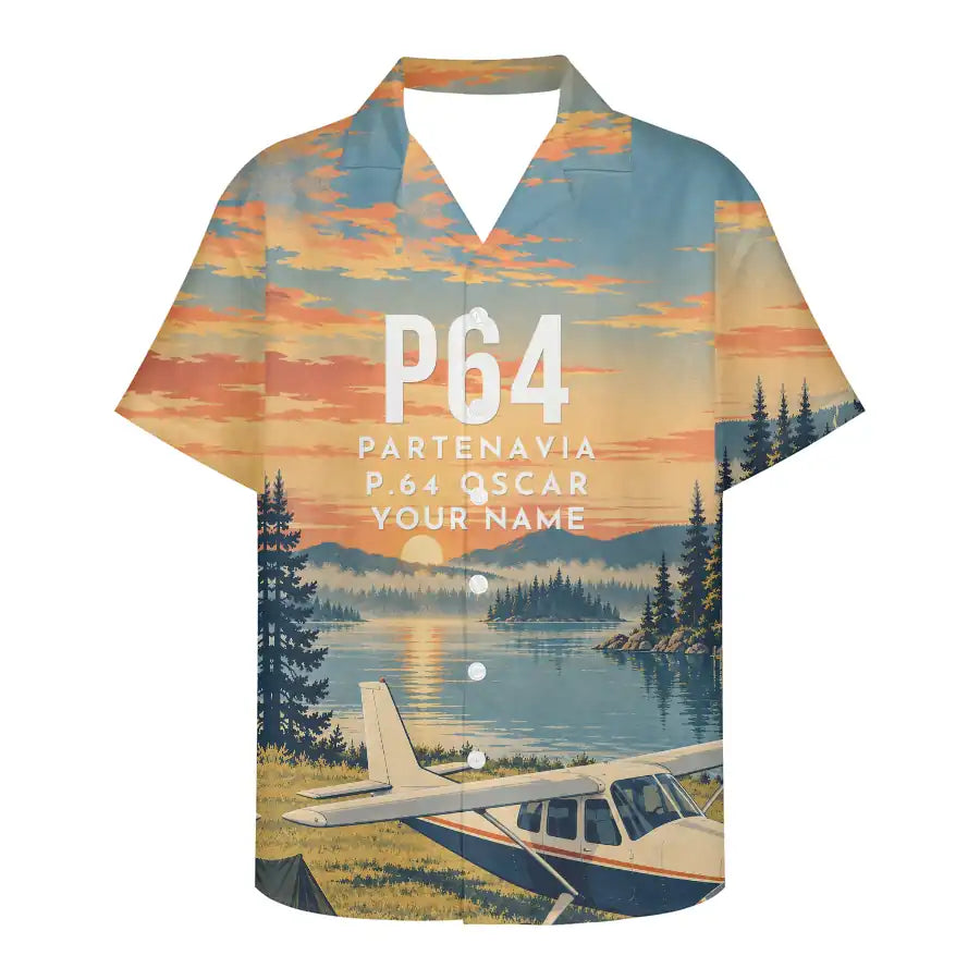 Partenavia P.64 Oscar 3D All-Over Print Clothing - Hawaiian Shirt - 3D + Name