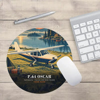 Thumbnail for Partenavia P.64 Oscar - 3D + Name - Round Mouse Pad - Full Print