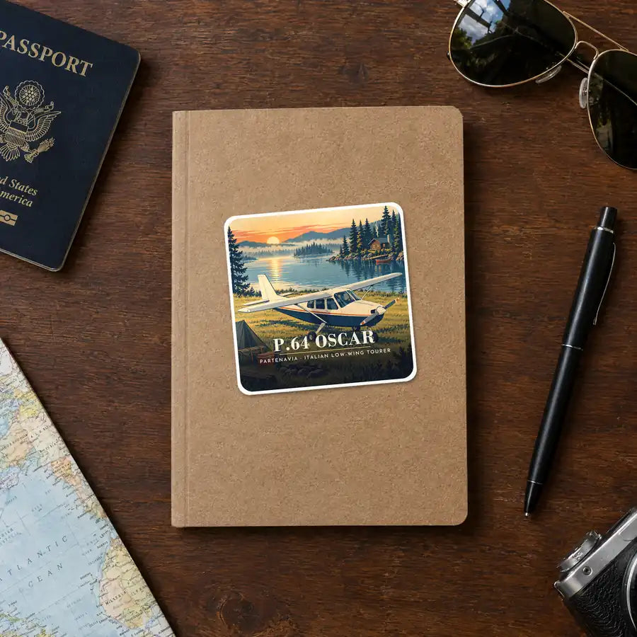 Partenavia P.64 Oscar - 3D - Square Sticker - Notebook