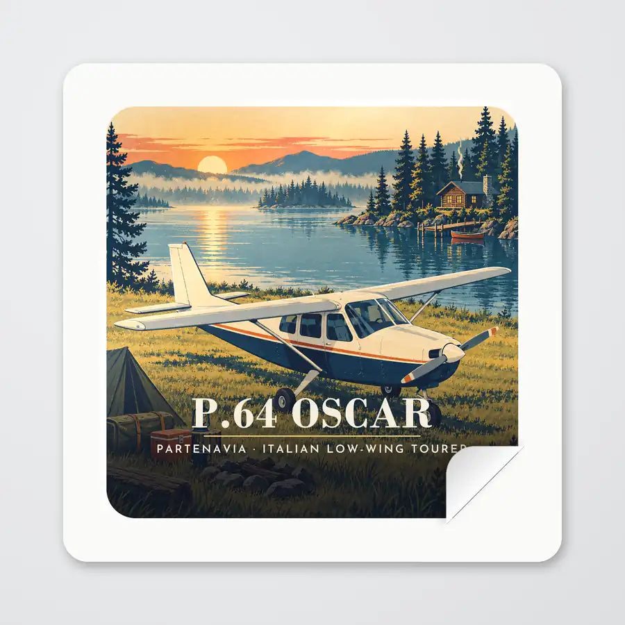 Partenavia P.64 Oscar - 3D - Square Sticker - Peel