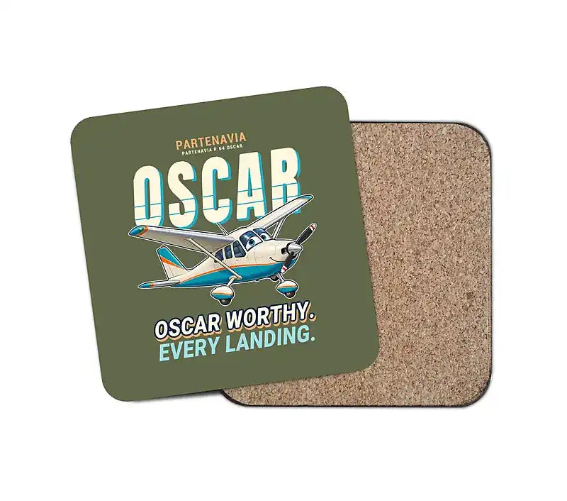 Partenavia P.64 Oscar - Cartoon - Coaster - Green Army