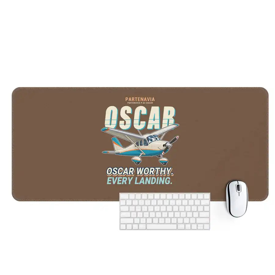 Partenavia P.64 Oscar - Cartoon - Desk Mat - Brown