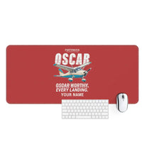 Thumbnail for Partenavia P.64 Oscar - Cartoon + Name - Desk Mat - Red
