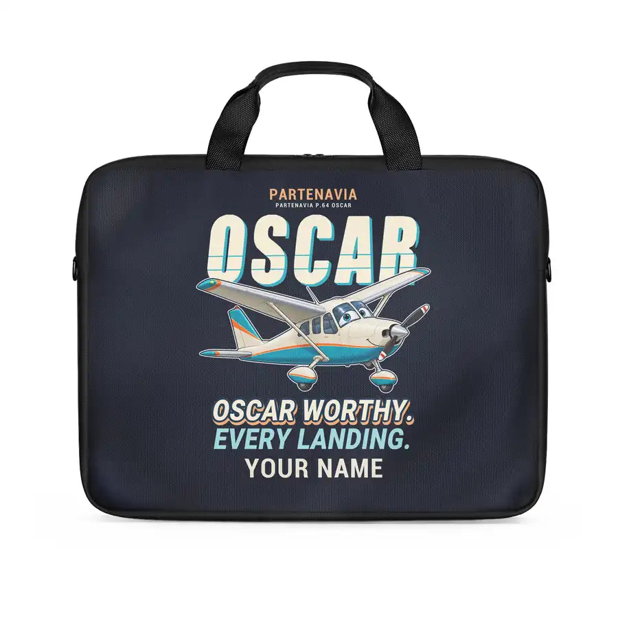 Partenavia P.64 Oscar - Cartoon + Name - Laptop Bag