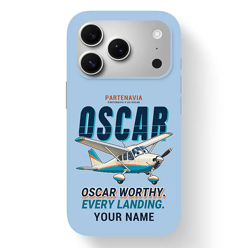 Partenavia P.64 Oscar - Cartoon + Name - MagSafe iPhone 17 Pro - Light Blue