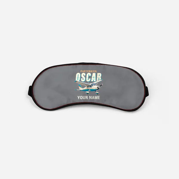 Partenavia P.64 Oscar - Cartoon + Name - Sleep Mask - Gray