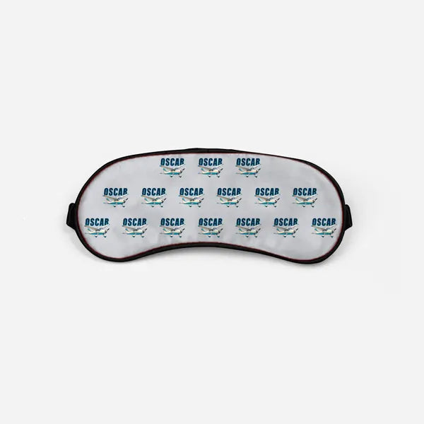 Partenavia P.64 Oscar - Cartoon Pattern - Sleep Mask - Light Gray