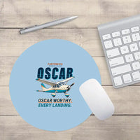 Thumbnail for Partenavia P.64 Oscar - Cartoon - Round Mouse Pad - Light Blue