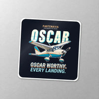 Thumbnail for Partenavia P.64 Oscar - Cartoon - Square Sticker - Close-up