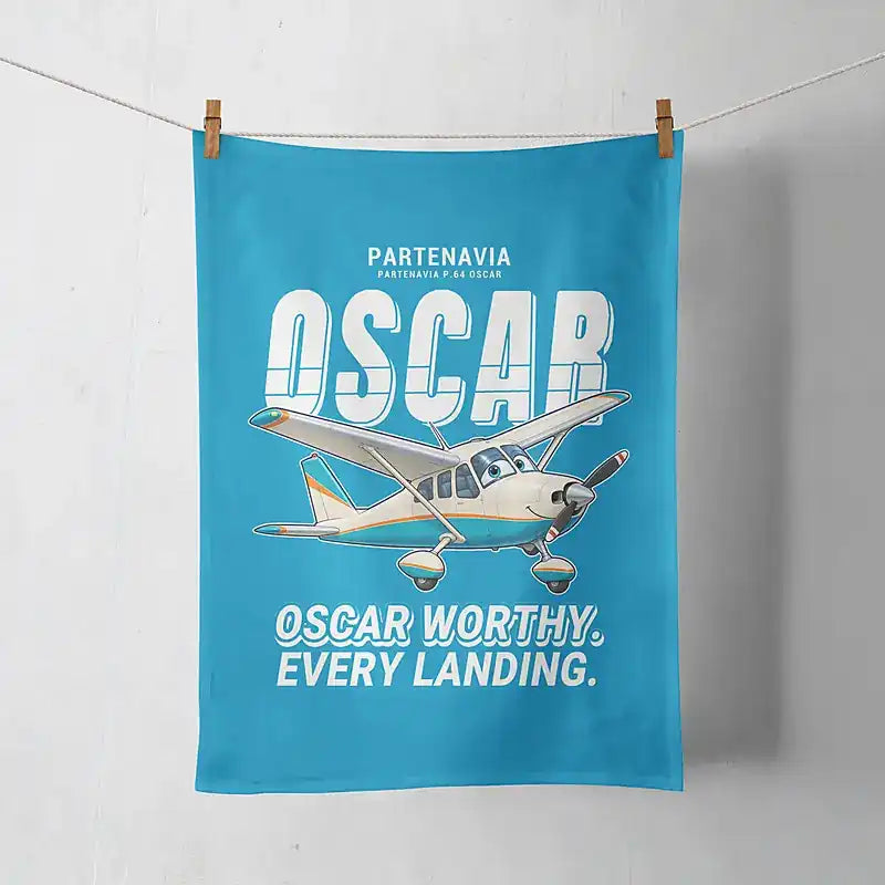 Partenavia P.64 Oscar - Cartoon - Towel - Turquoise