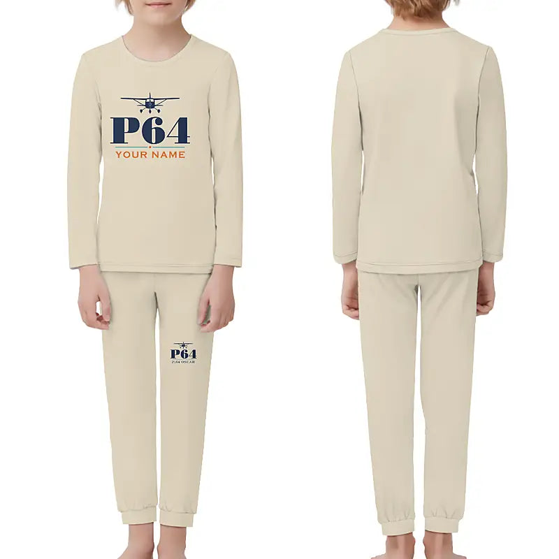 Partenavia P.64 Oscar - Children Pajamas - Heritage Chest + Name - Beige