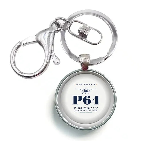 Partenavia P.64 Oscar - Heritage - Circle Key Chain - White