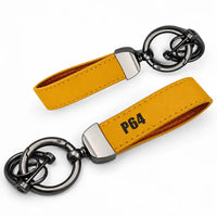 Thumbnail for Partenavia P.64 Oscar - Leather Key Chain - Horseshoe Buckle - Tag - Yellow