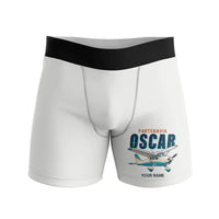 Thumbnail for Partenavia P.64 Oscar - Men Boxers - Cartoon + Name - White
