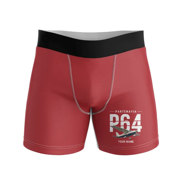 Partenavia P.64 Oscar - Men Boxers - Original + Name - Red