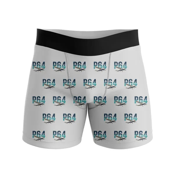 Partenavia P.64 Oscar - Men Boxers - Original Pattern - Light Gray