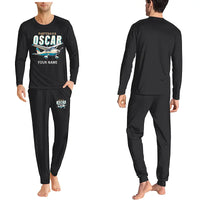 Thumbnail for Partenavia P.64 Oscar - Men Pajamas - Cartoon Chest + Name - Black