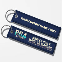 Thumbnail for Partenavia P.64 Oscar Aviator Key Chains - Navy Blue - Original - Personalized